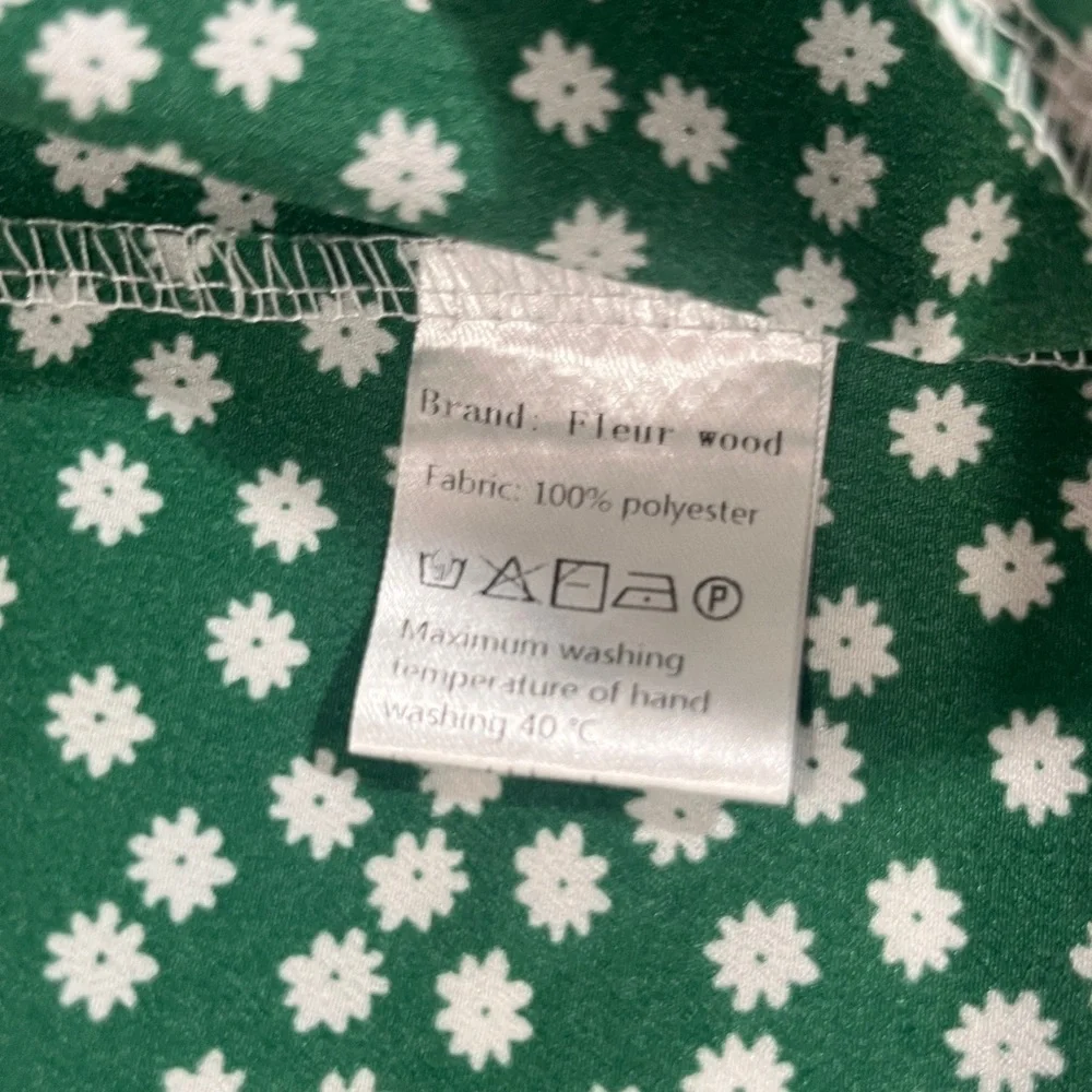 Fleur Wood Green Floral Ruffled Hi Low Wrap Midi Maxi Dress Size Small